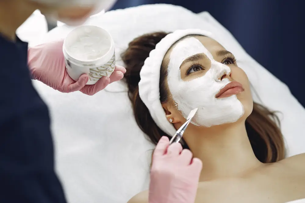 Chemical peel skin resurfacing treatment being applied in Saint Clair Shores