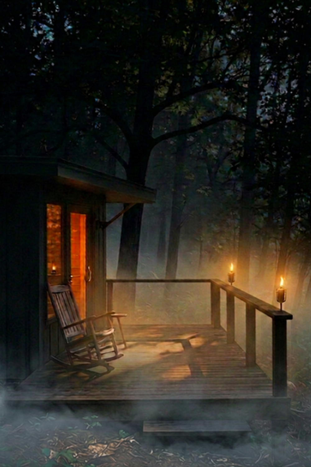 Mountain cabin in North Georgia forest