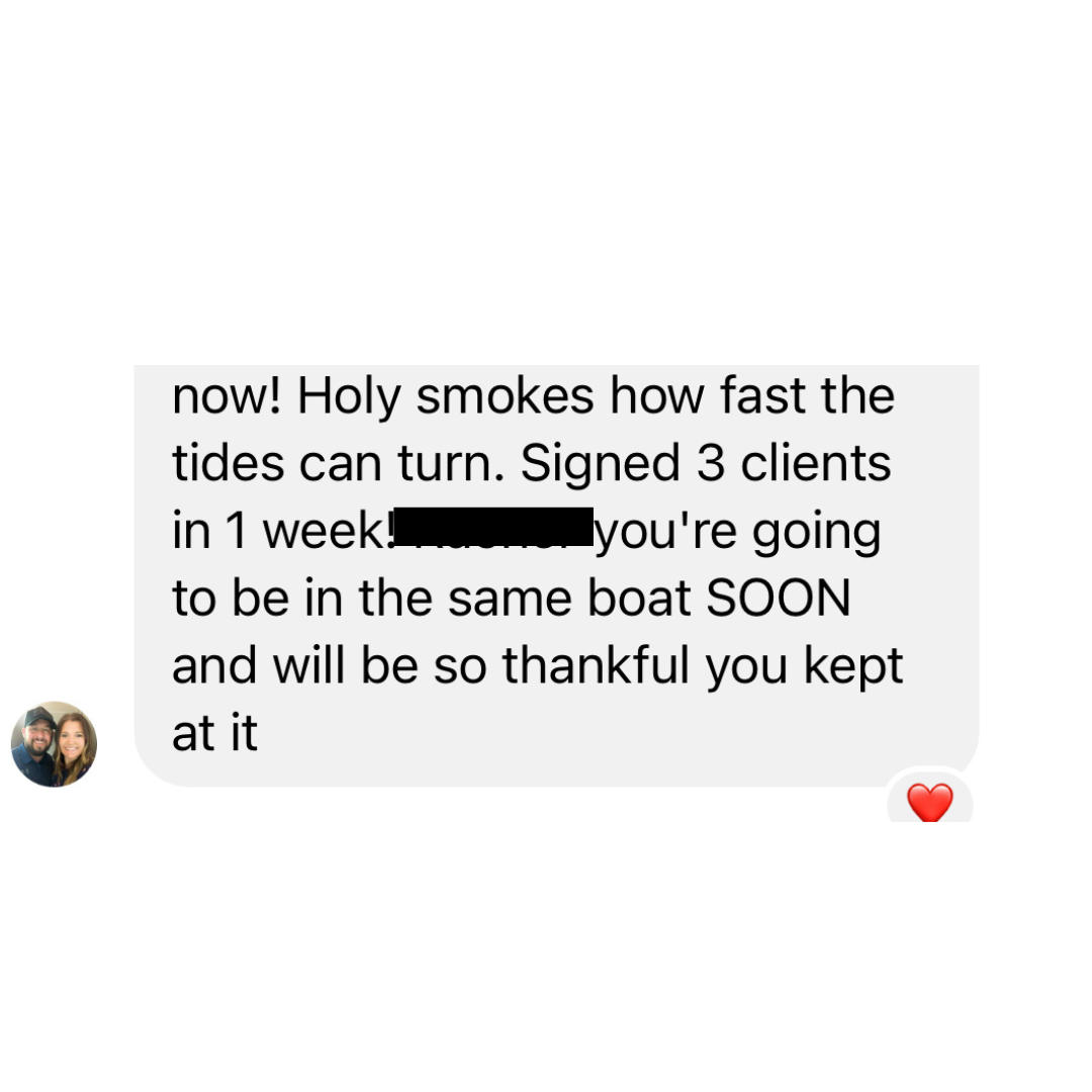 Landed 3 clients in one week