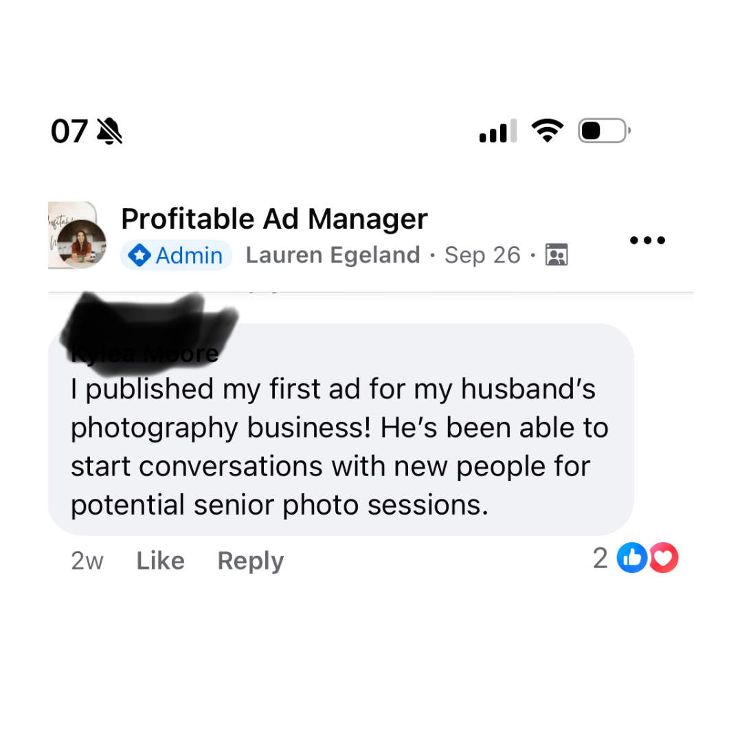 Helping get her husband's business visible