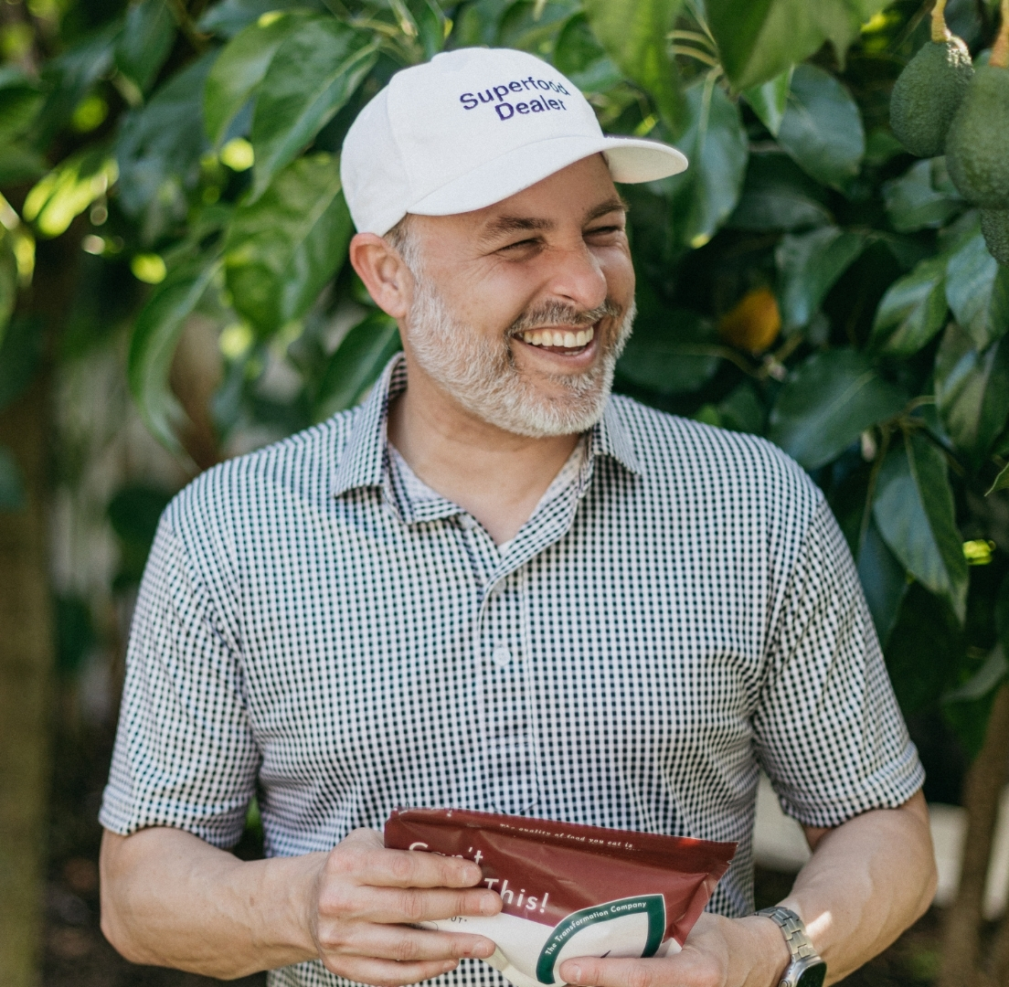 Eric Misch with organic superfoods