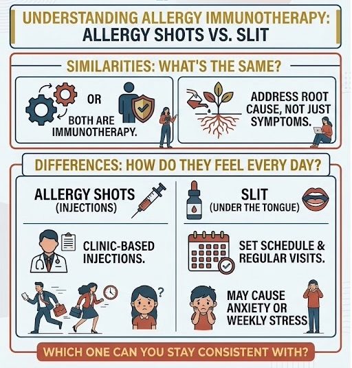 SLIT vs injections for allergy treatments SLIT vs injections for allergy treatments