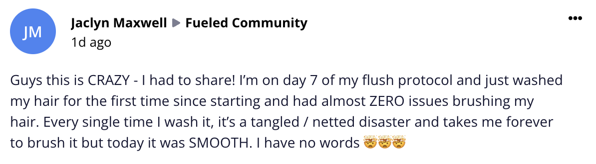 Client testimonial from the Fueled community
