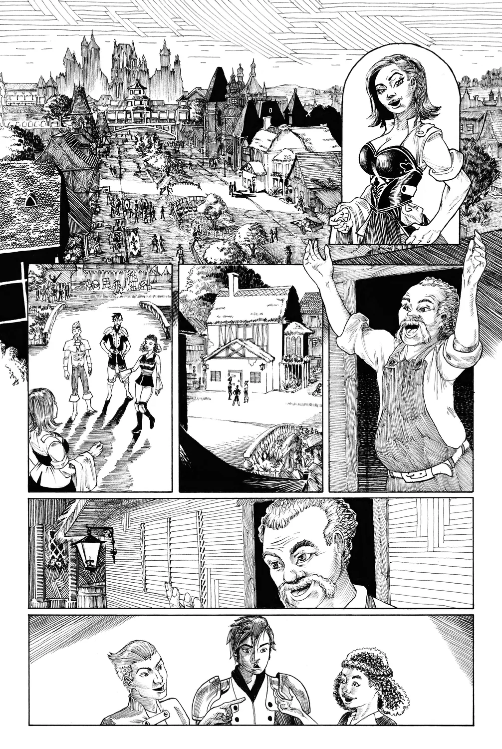 Inked comic page from Brewed Blood by Javen Morris