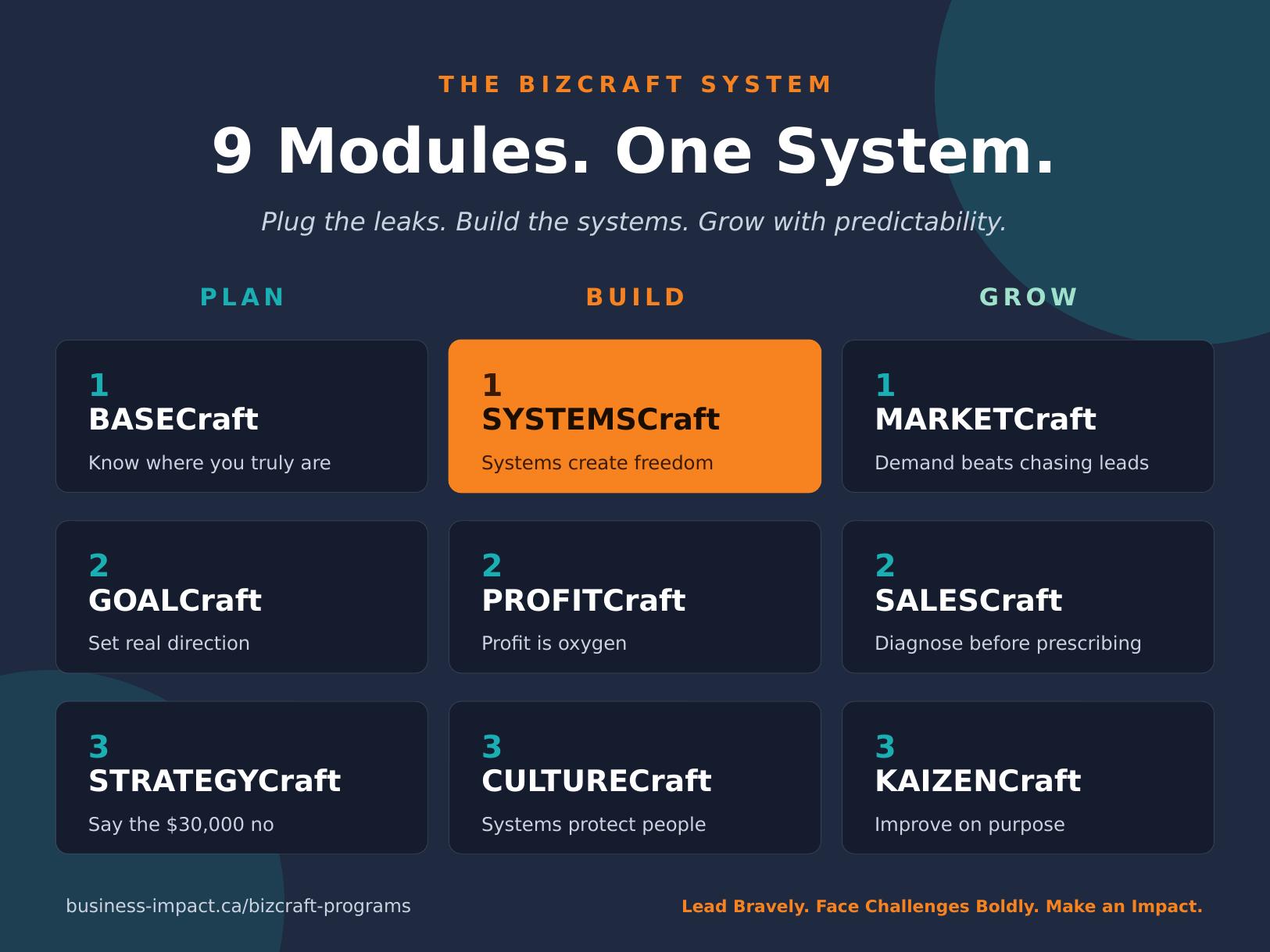 The BIZCraft System — 9 modules, one system