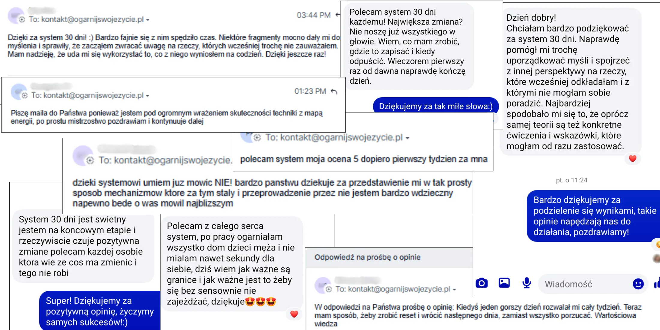 Opinie uczestników Systemu 30 Dni - prawdziwe maile i wiadomości