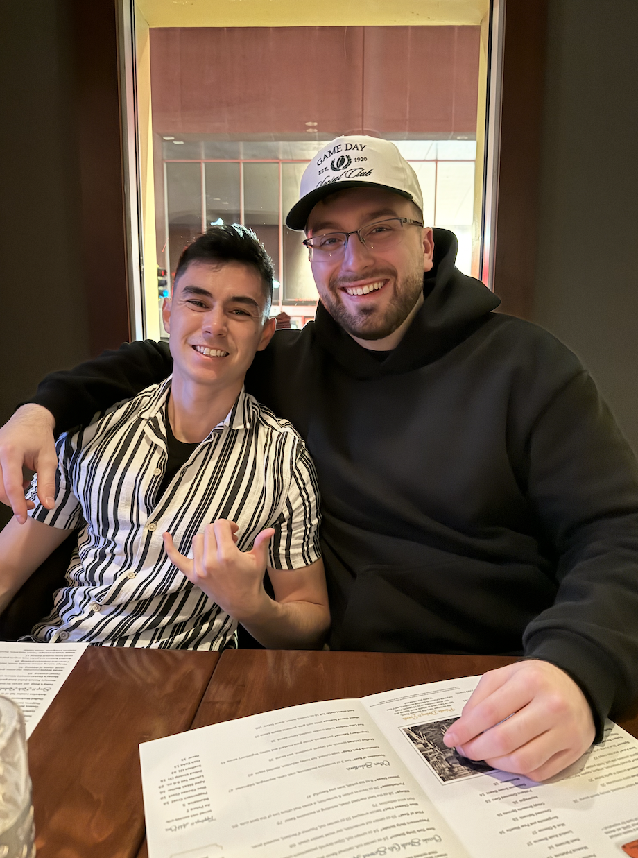 Alec with a client