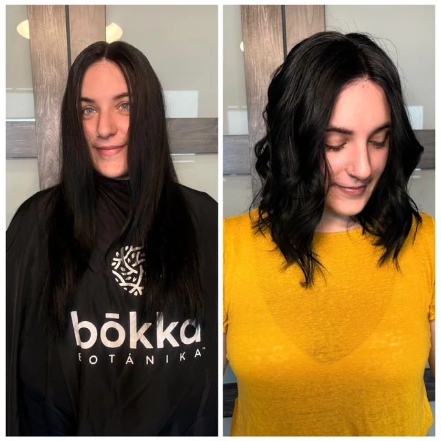 Signature haircut with wash and blow-dry style by Jessica Young — precision cut with polished finish, full head visible