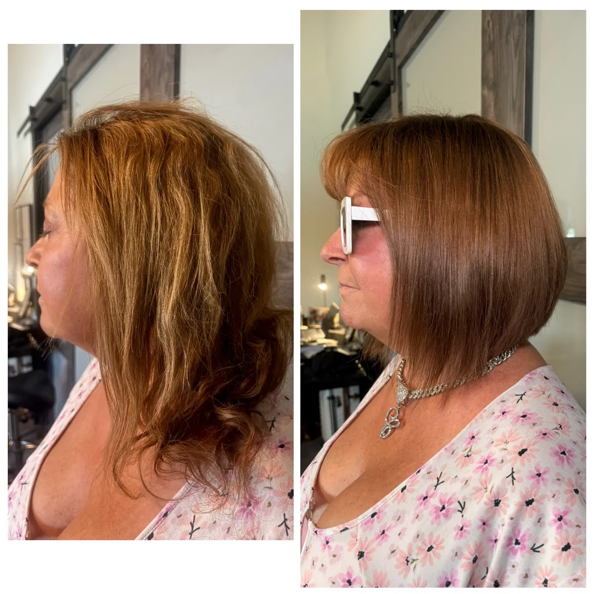 Precision dry haircut by Jessica Young — clean lines and tailored shape, full head visible