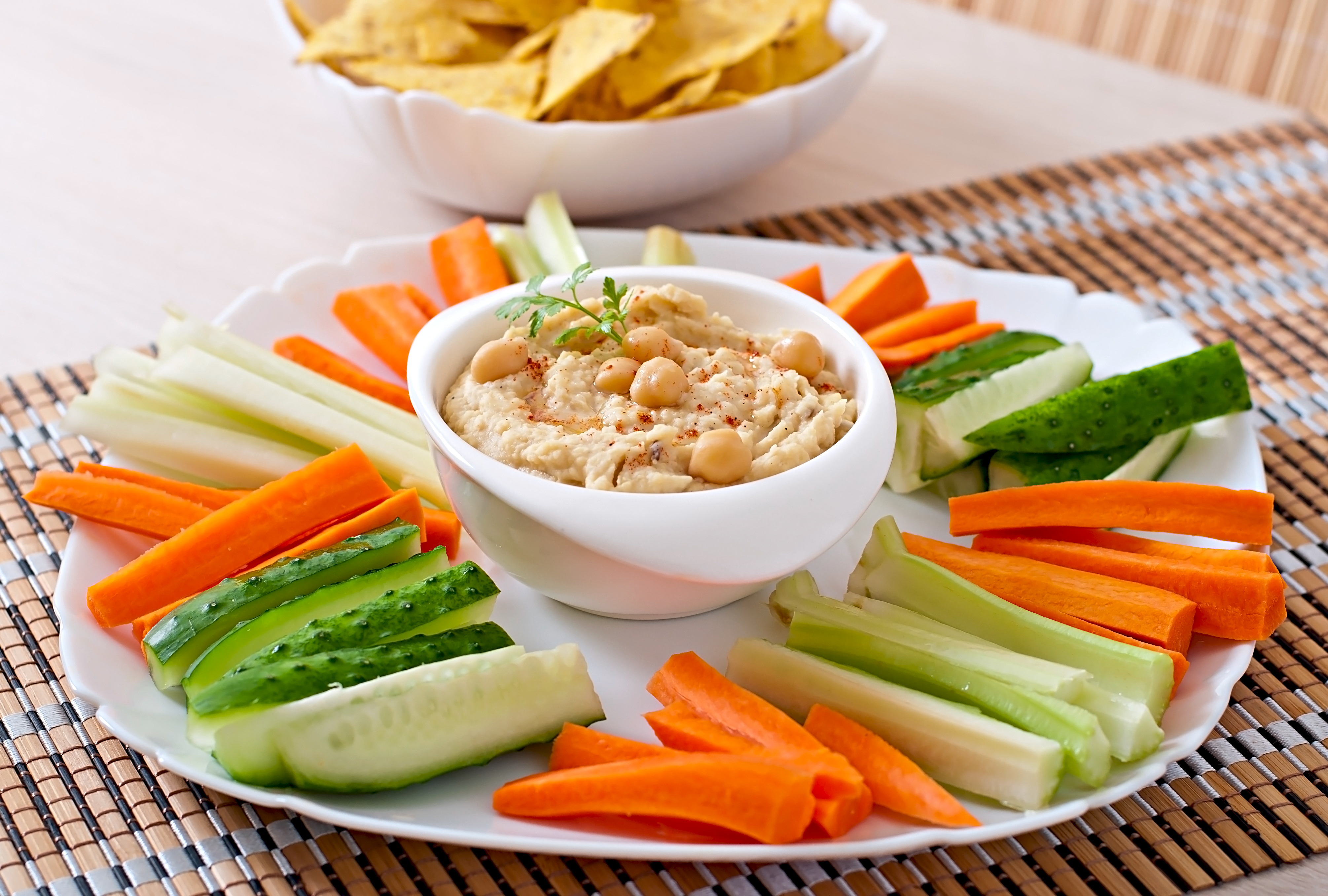 Veggie sticks with dip – simple snack idea