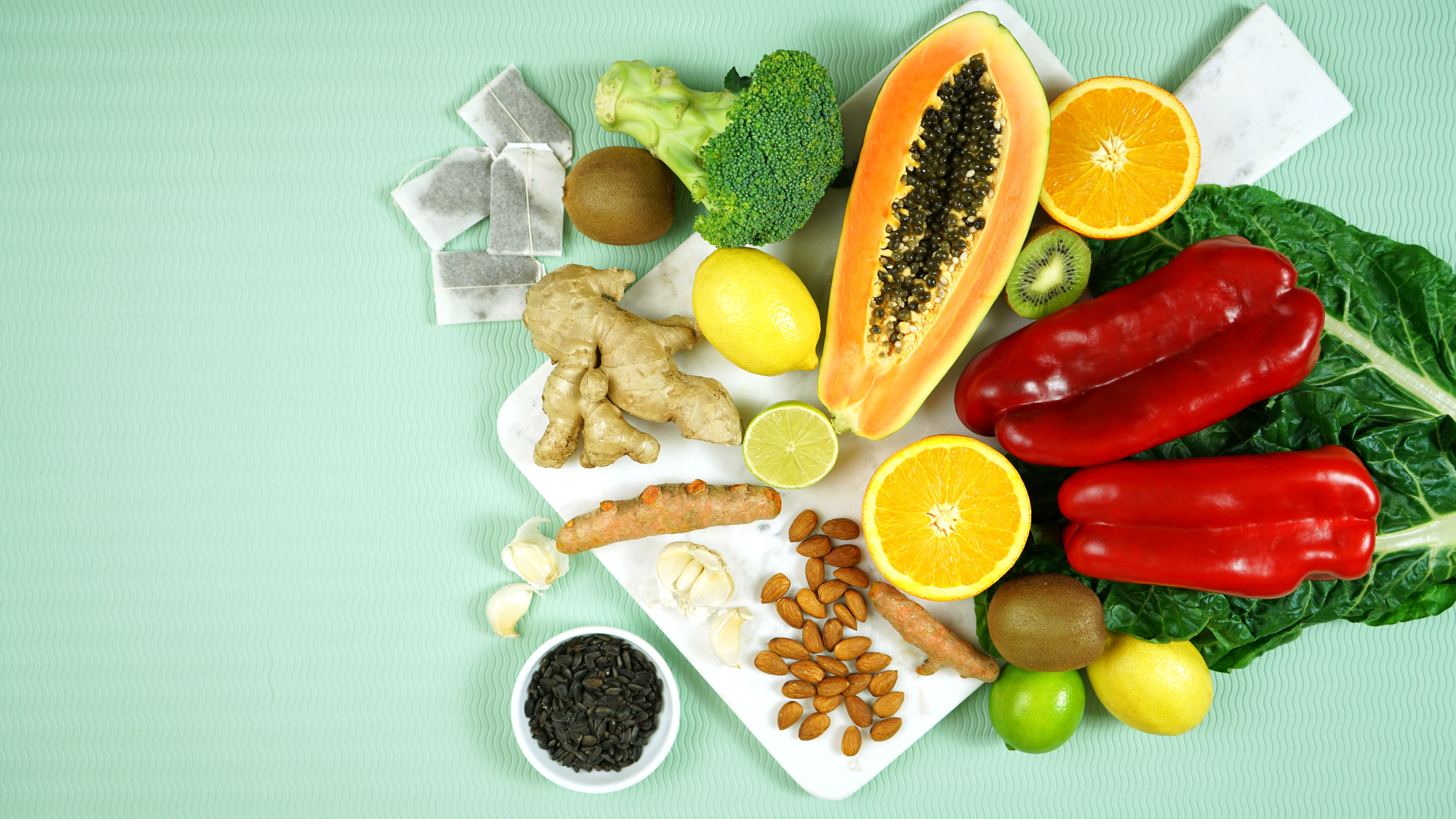 Fresh produce and nuts for inflammation support
