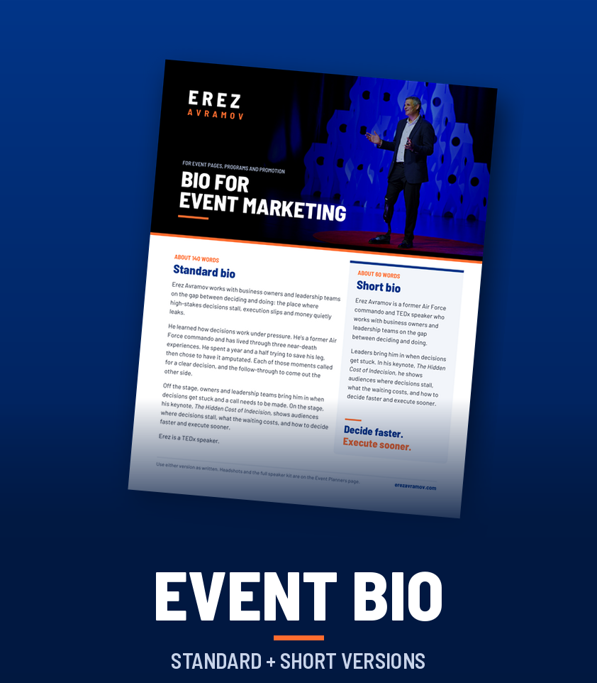 Bio for event marketing