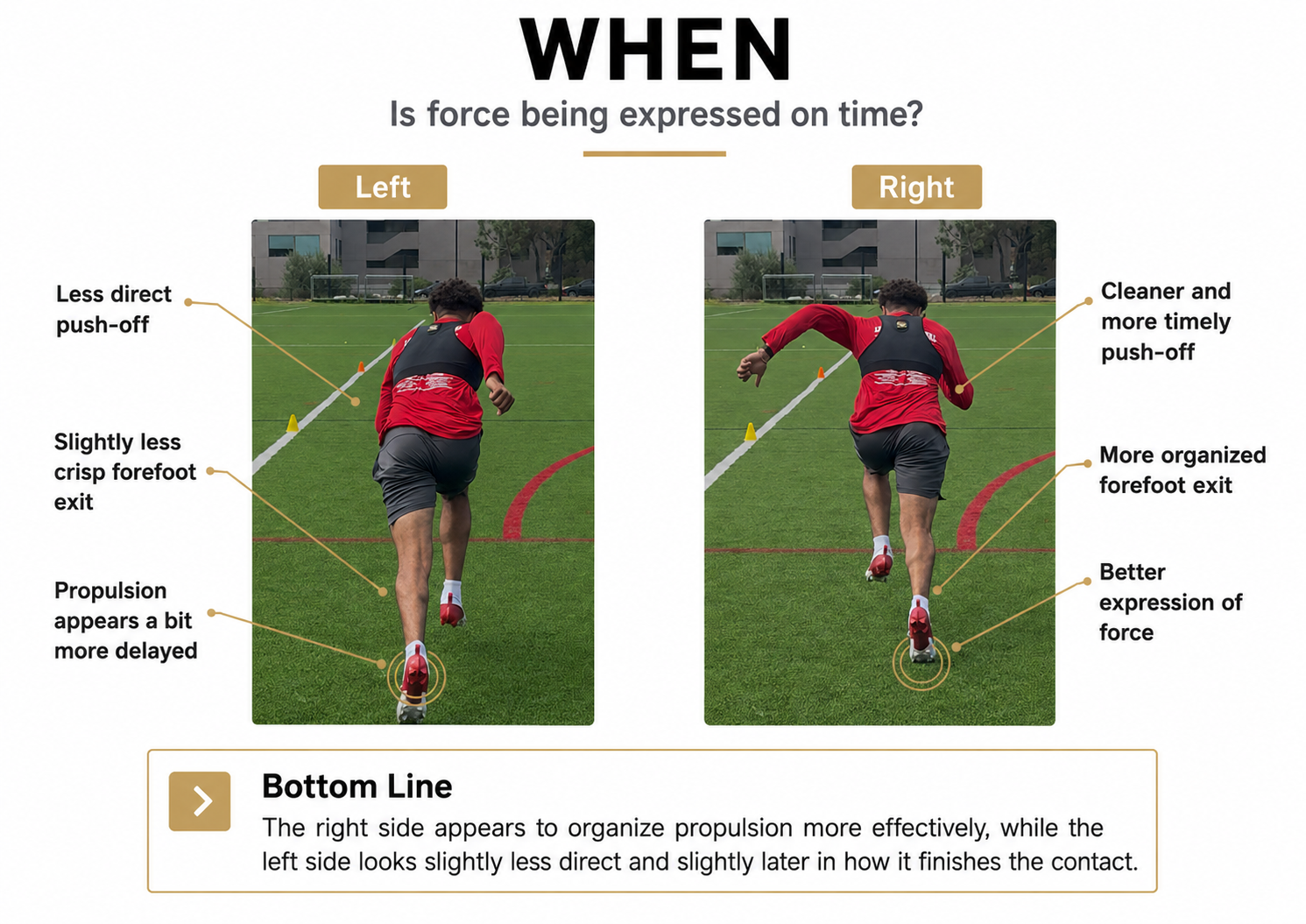 Right/left comparison for when force is applied Right/left comparison for when force is applied