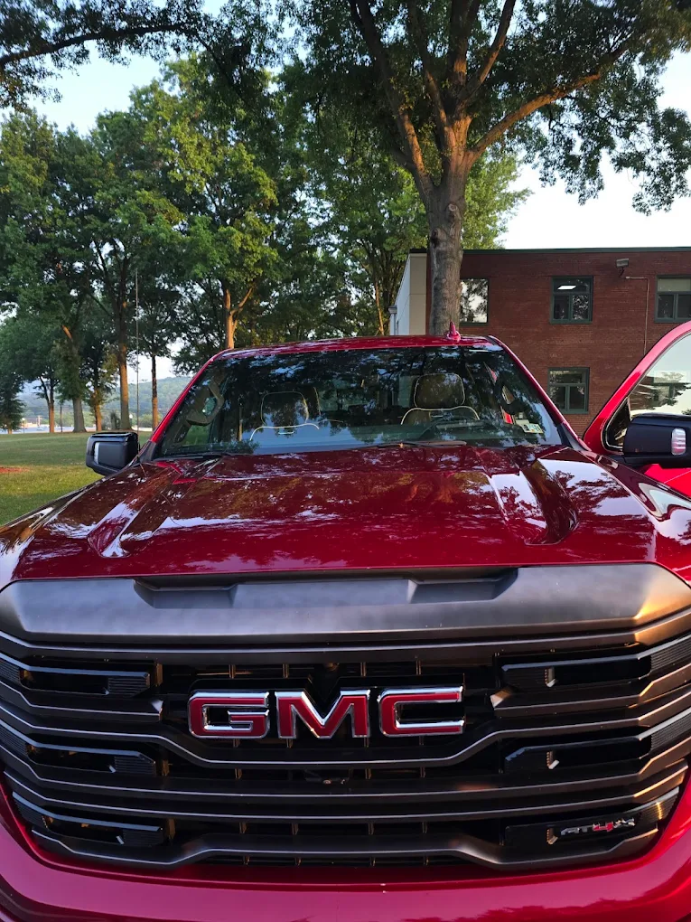 GMC pickup truck ADAS calibration in progress at Site Auto Glass shop