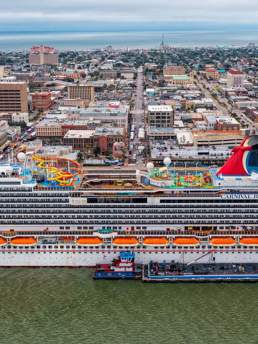 Cruise ship at the Galveston cruise terminal