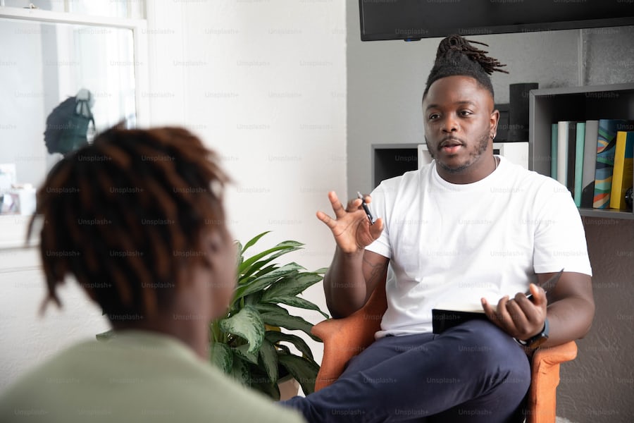 Therapists and counselors in a training setting
