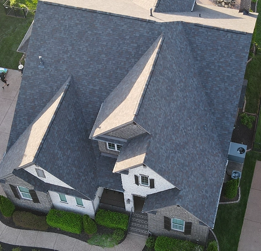 Recently completed roof replacement on a Tennessee home