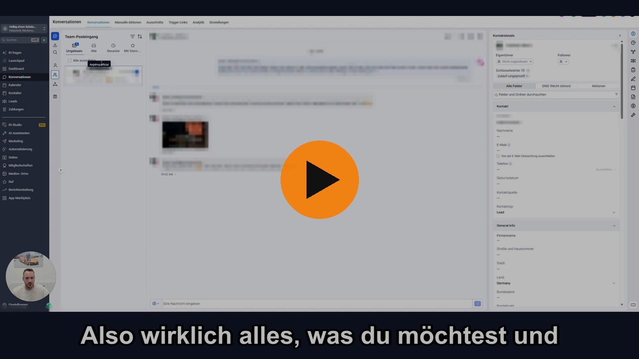 Vorschau des Rundgangs, Postfach und Kalender im System