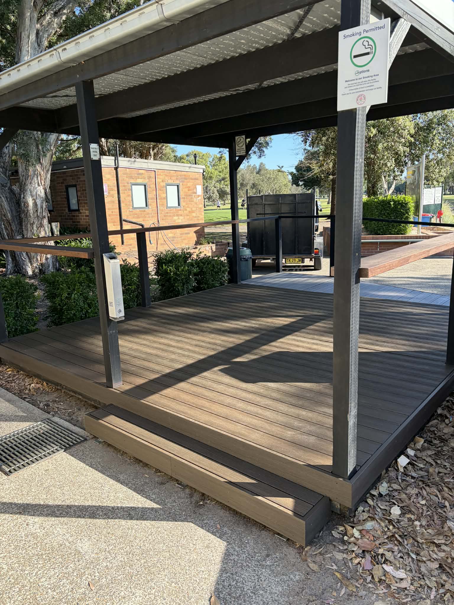 Covered outdoor deck