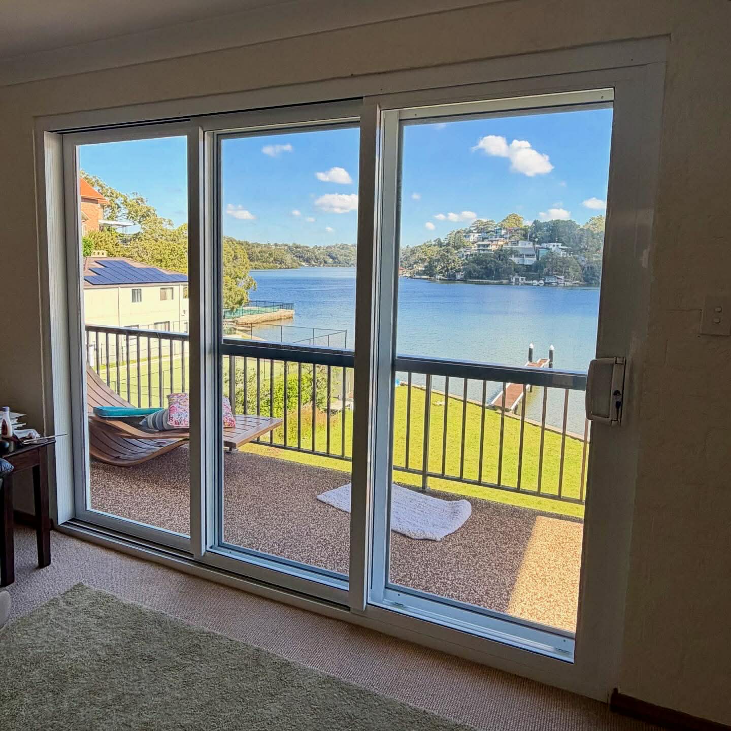 Open plan living and balcony