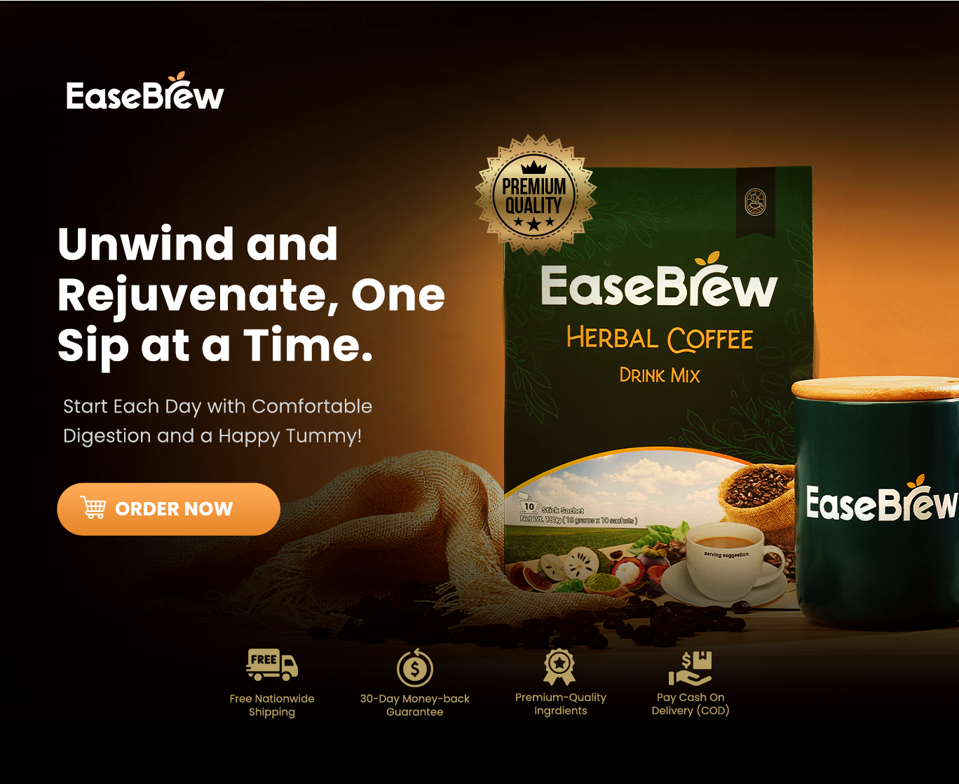 Place Your Order EaseBrew Herbal Coffee