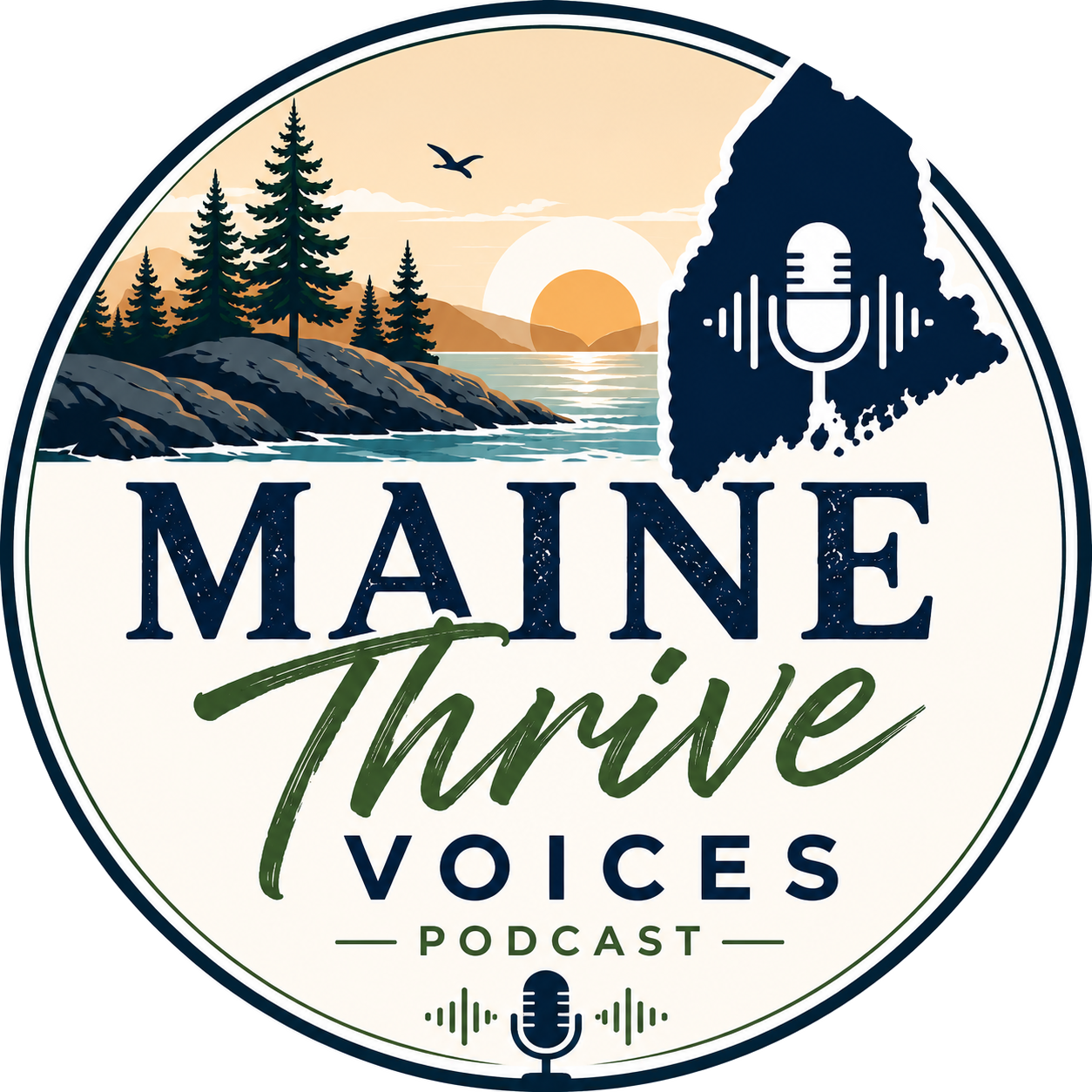 Maine Thrive Voices Podcast logo
