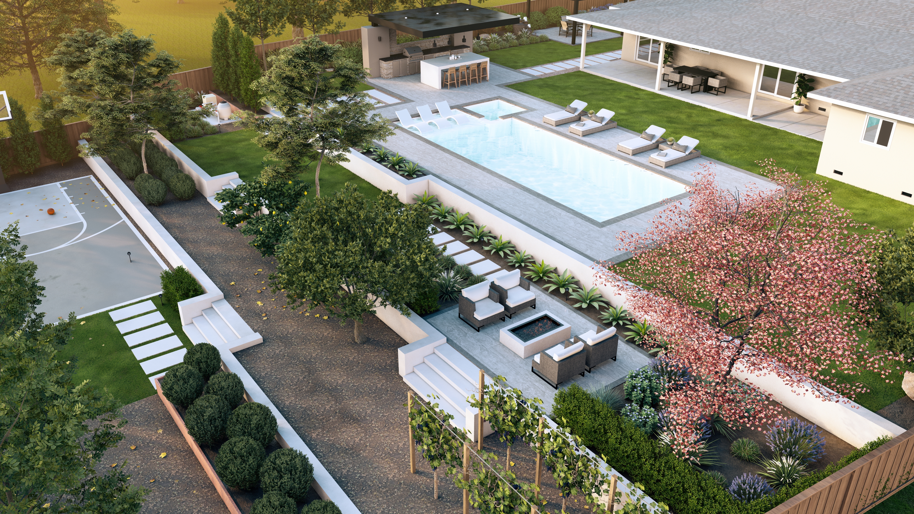 Modern Pool, From Above, Fort Worth