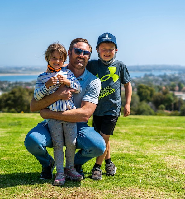 Justin Brennan with his children