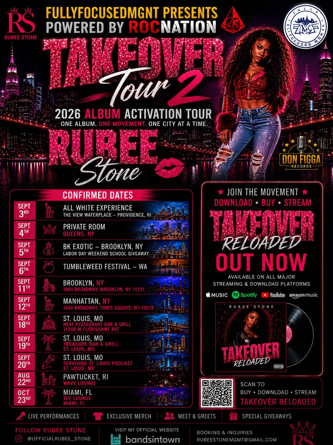 Rubee Stone Takeover Tour 2 flyer
