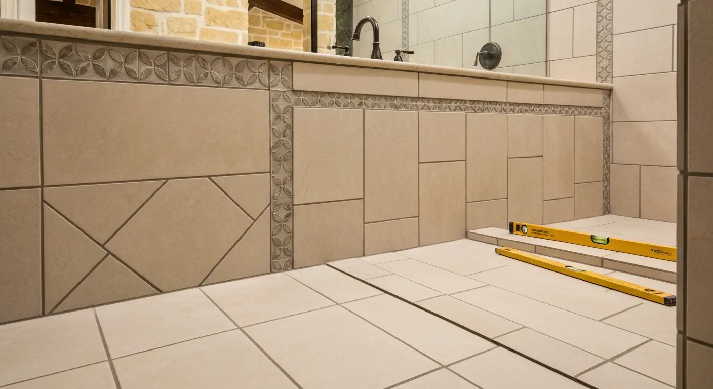 Bathroom tile and fixtures