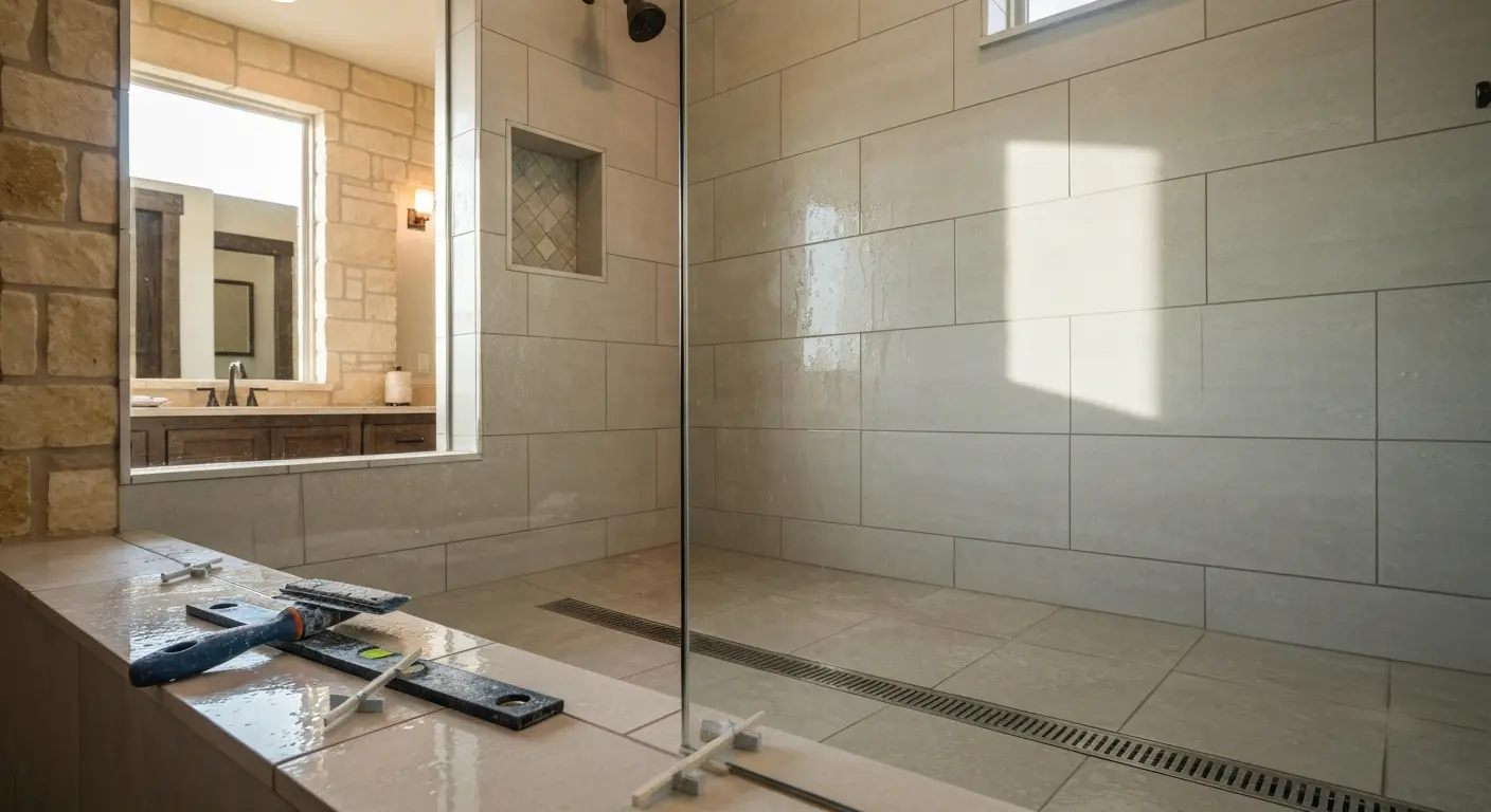 Tile shower installation