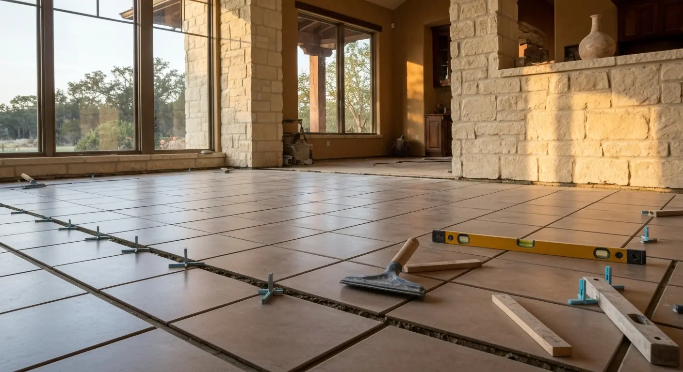 Floor tile installation