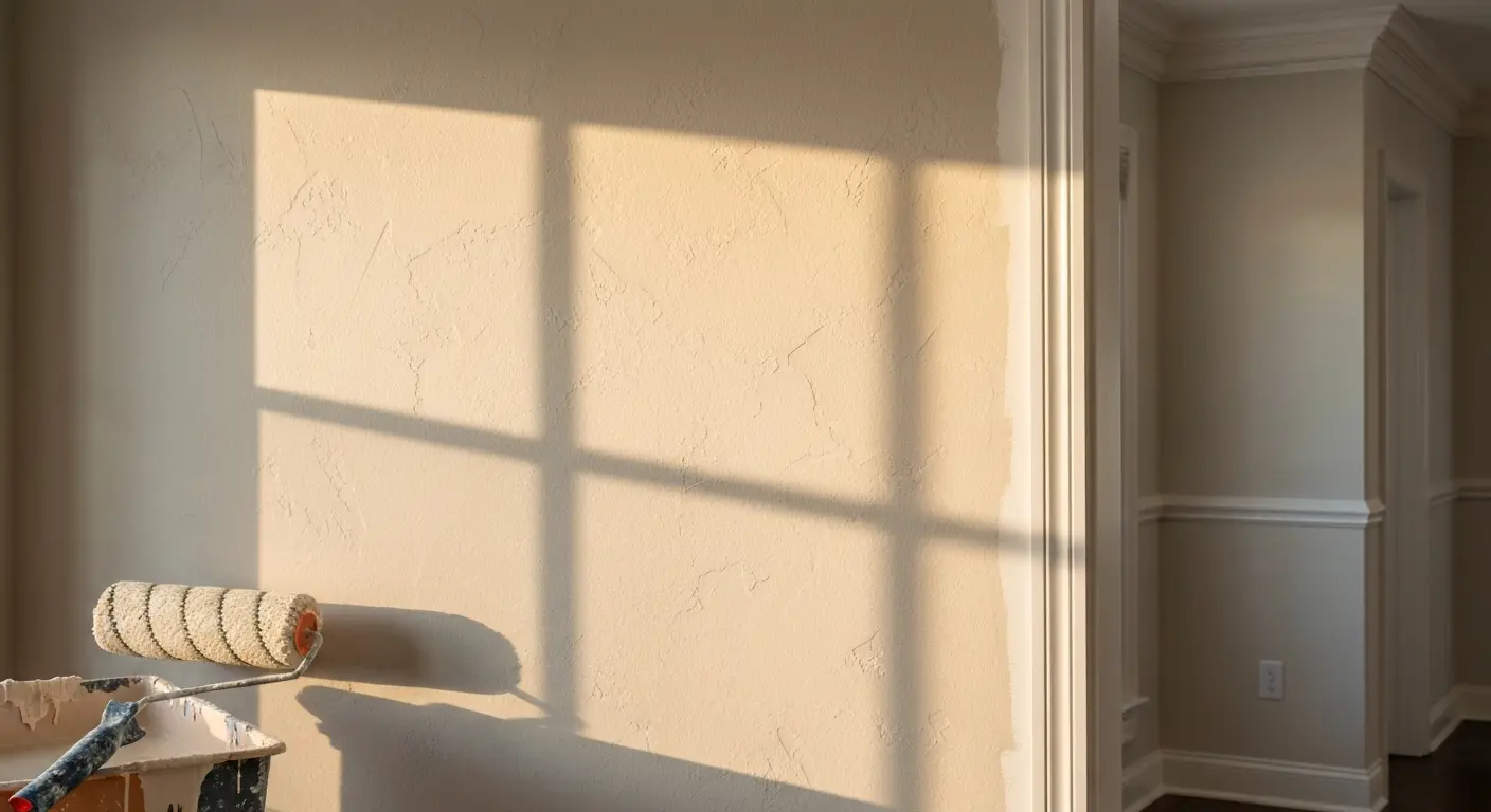 Textured interior paint finish application