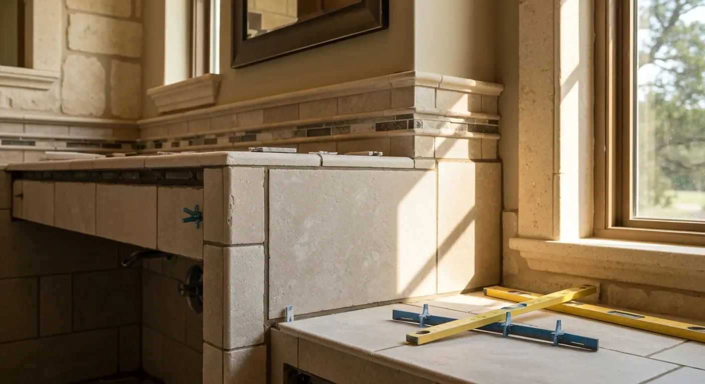 Bathroom tile installation