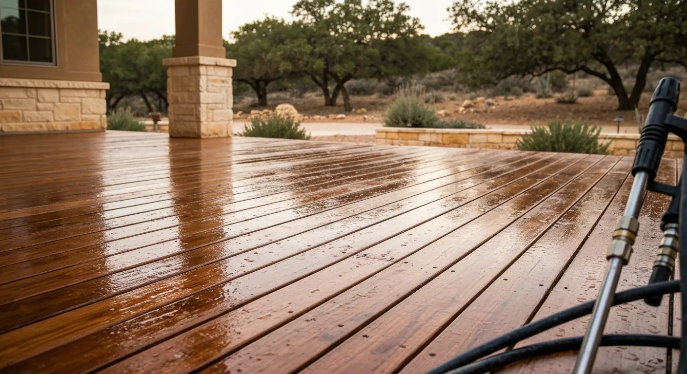 Deck pressure washing
