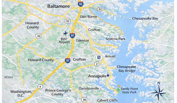 Family neighborhood in Crofton Maryland with single family homes Family neighborhood in Crofton Maryland with single family homes