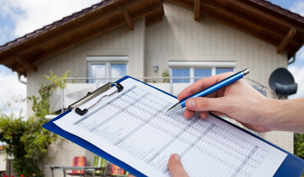 Licensed home inspector reviewing roof and exterior of home in Anne Arundel County Maryland Licensed home inspector reviewing roof and exterior of home in Anne Arundel County Maryland