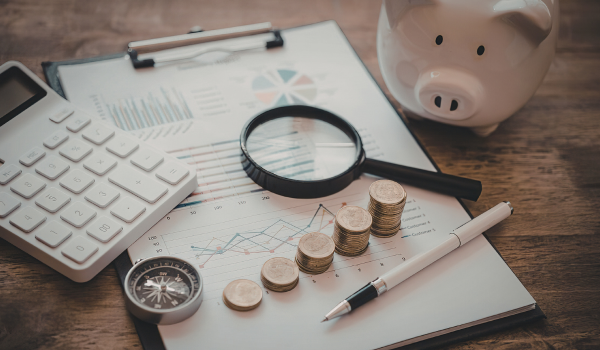irst time home buyer reviewing finances and planning for a home purchase