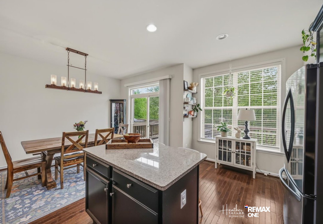 Open concept main level in a Severn Maryland townhome with hardwood floors Open concept main level in a Severn Maryland townhome with hardwood floors