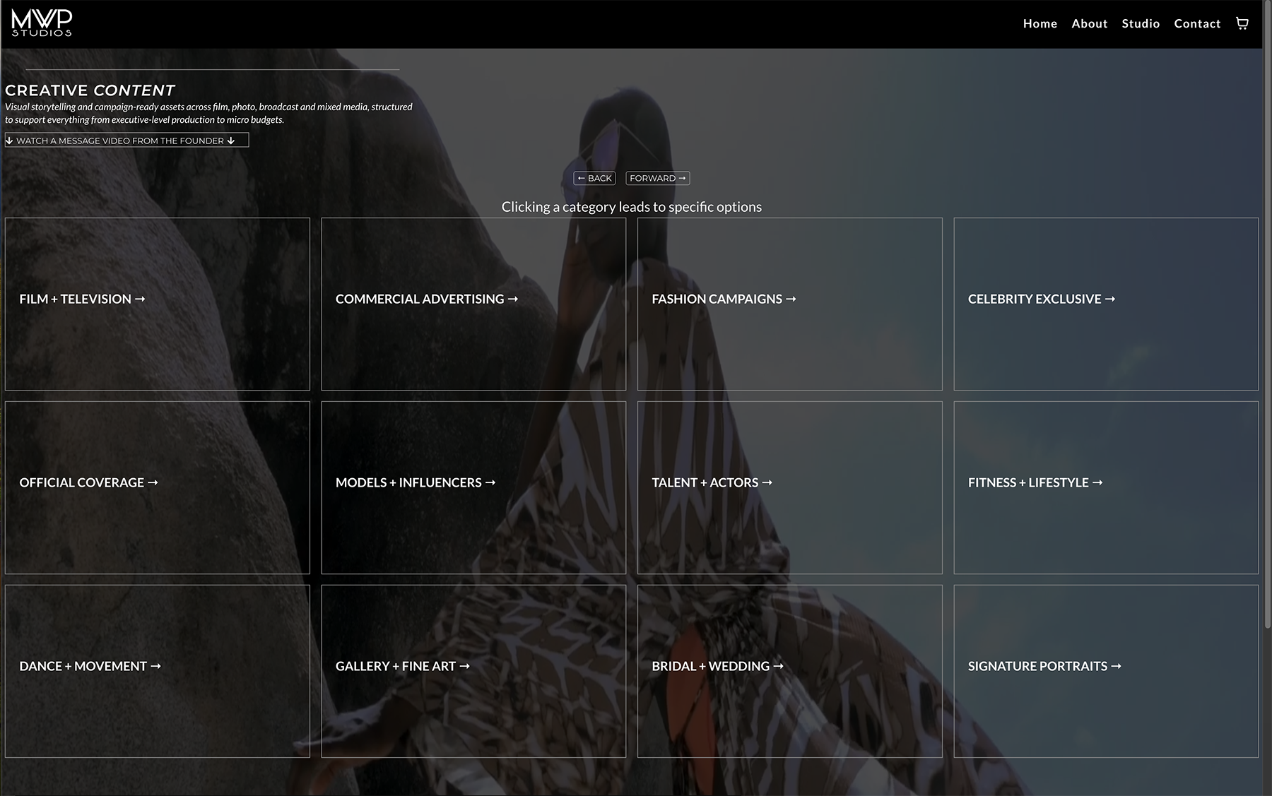 Creative content from MWP Studios including film, photo, and campaign ready work.