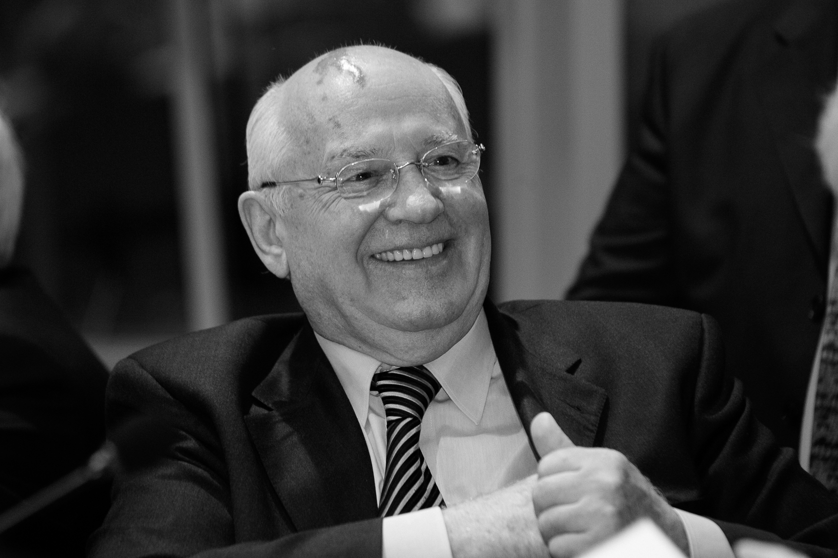 Mikhail Gorbachev speaking at the Global Security Institute conference at United Nations Headquarters, photographed by Michael William Paul.
