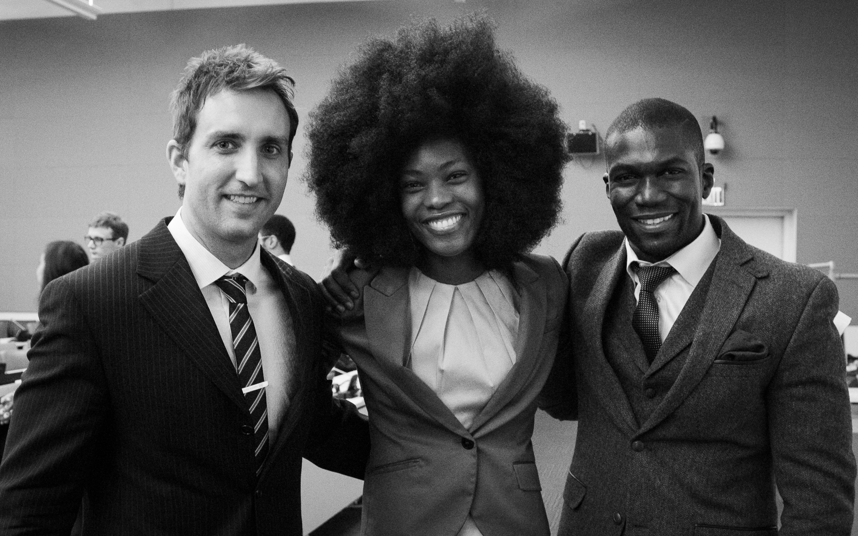 Michael William Paul speaking with delegates and fashion leaders after the World Fashion Forum at United Nations Headquarters, handing out Models for Peace cards.