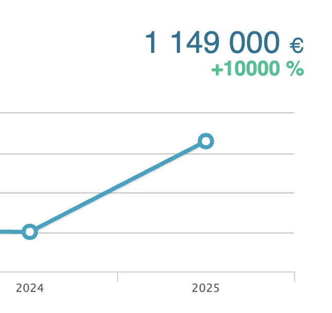 Liikevaihto 2025: yli miljoona euroa