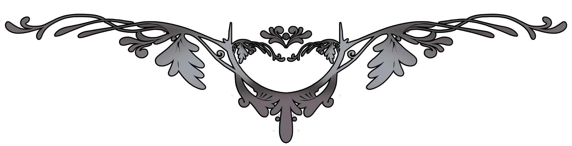 An ornate underline made of silver filigree.