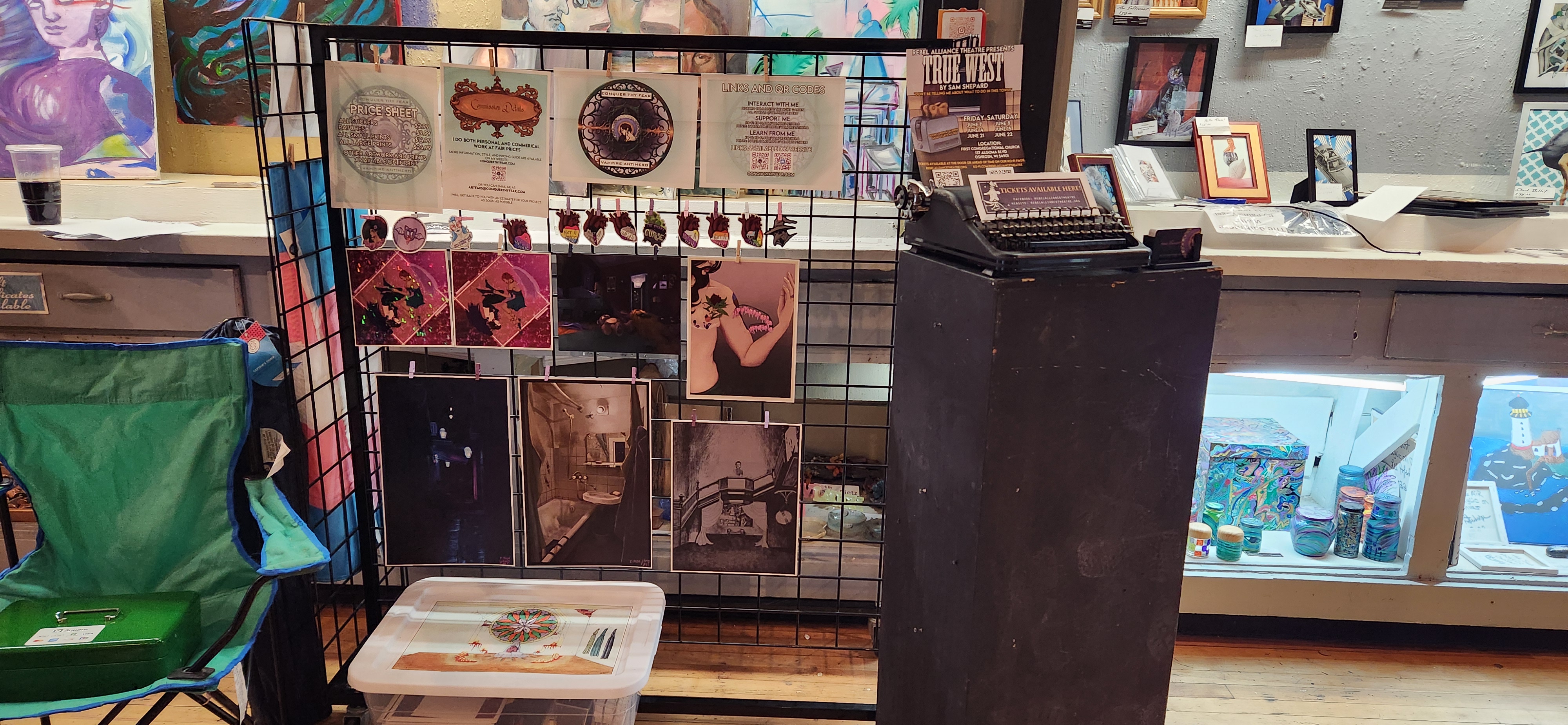 A picture of a display from the art market.