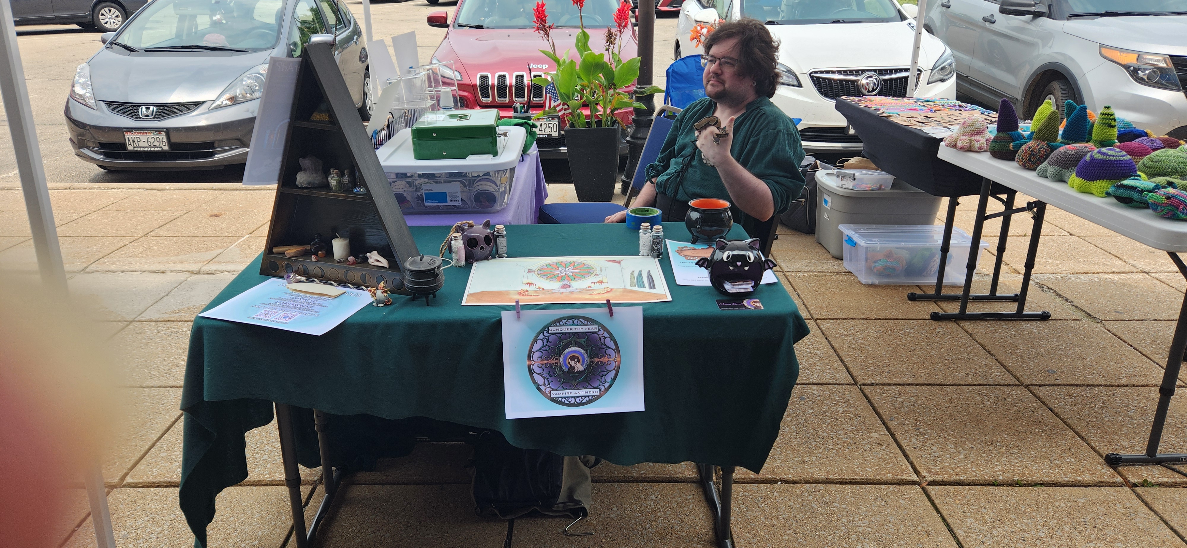 A table at a farmer's market