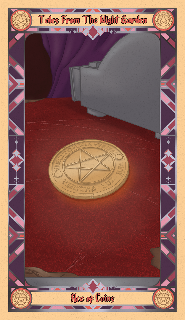 A coin next to a cash register