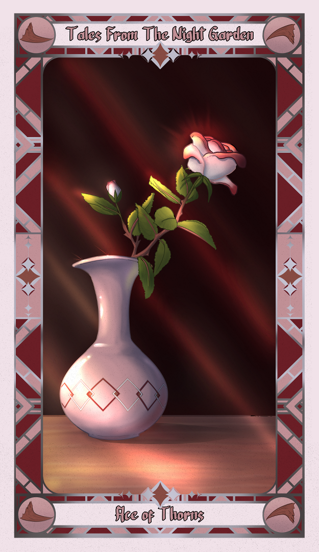 A rose in a vase in the sunlight