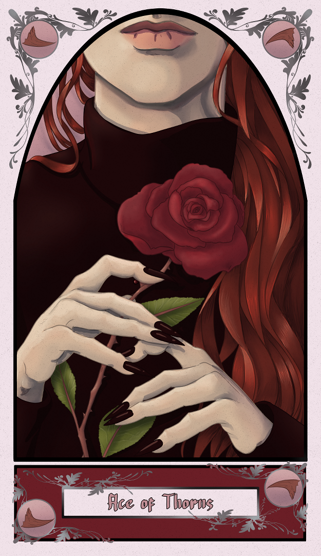 A person holding a rose and pressing their finger into a thorn