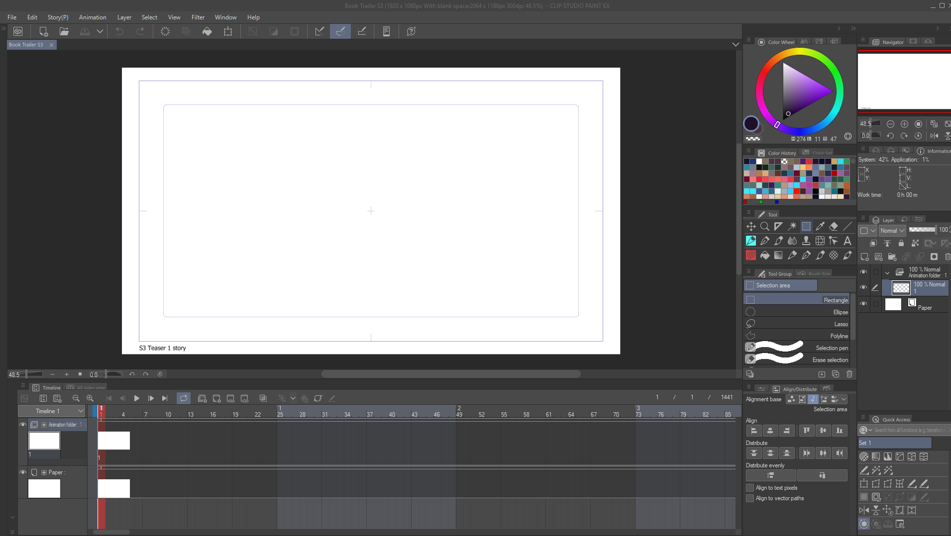The workspace from Clip Studio Paint